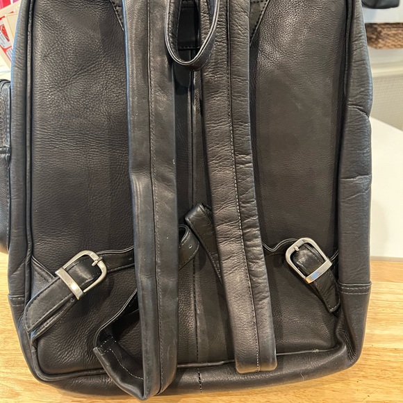 Piel Black Leather Computer Backpack - Picture 2 of 4
